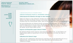 Website der Zahnarztpraxis Niehues Dortmund
